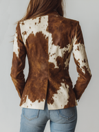 Vintage blazer met koeienprint