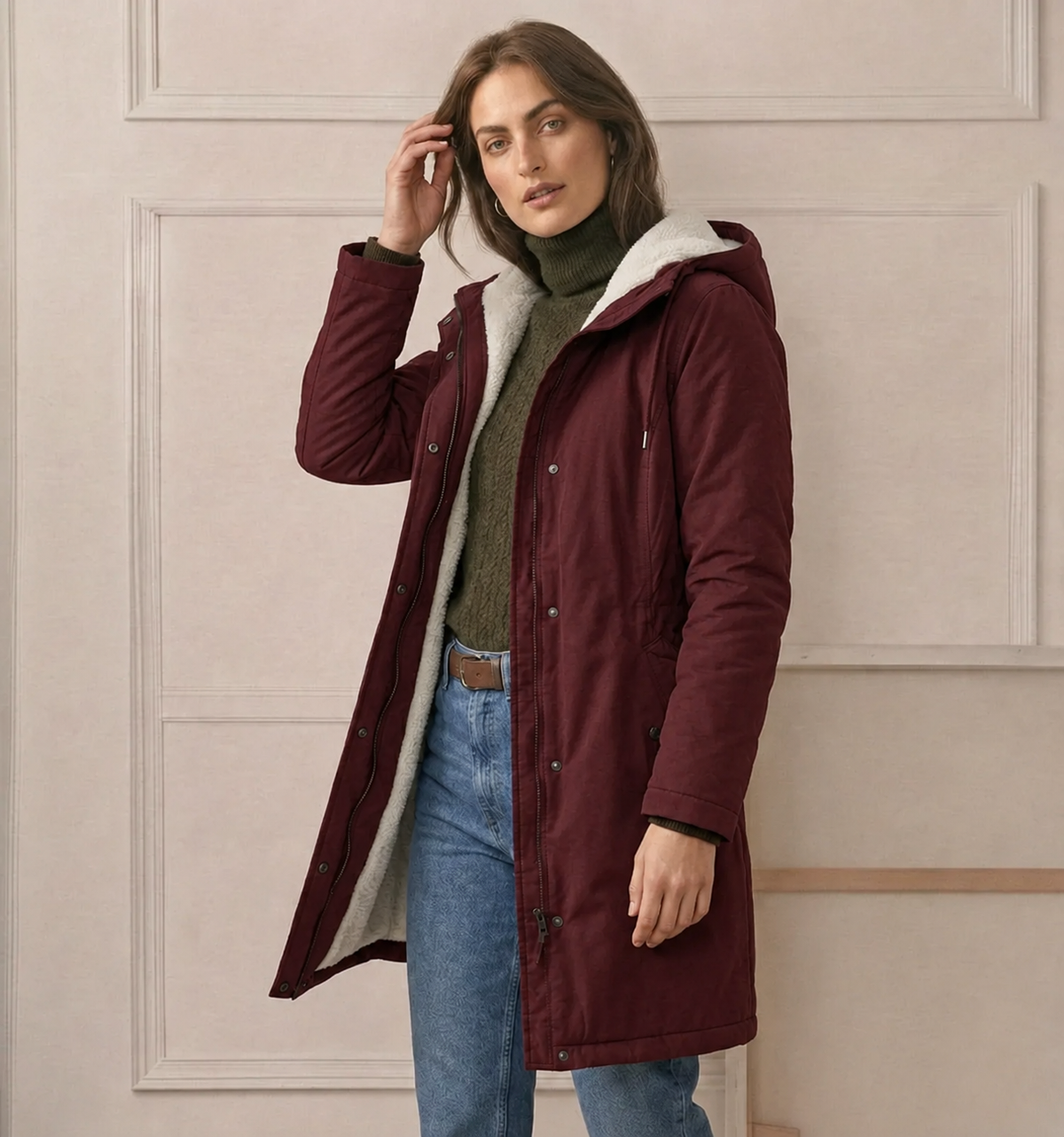 Marjorie | Gezellige Waterdichte Jas met Kap