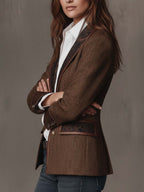 Blazer met geprinte chevron-inzetten