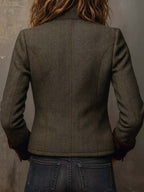 Vintage blazer met contrasterende chevronranden