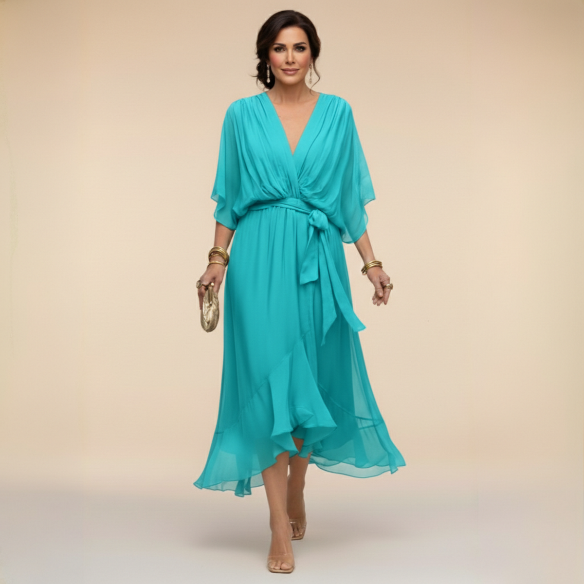 CHIFFONJURK MET V-HALS VOOR DAMES