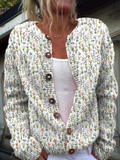 Gebreid vest met tulpenprint