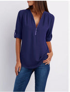 BLOUSE MET RITSSLUITING VOOR DAMES