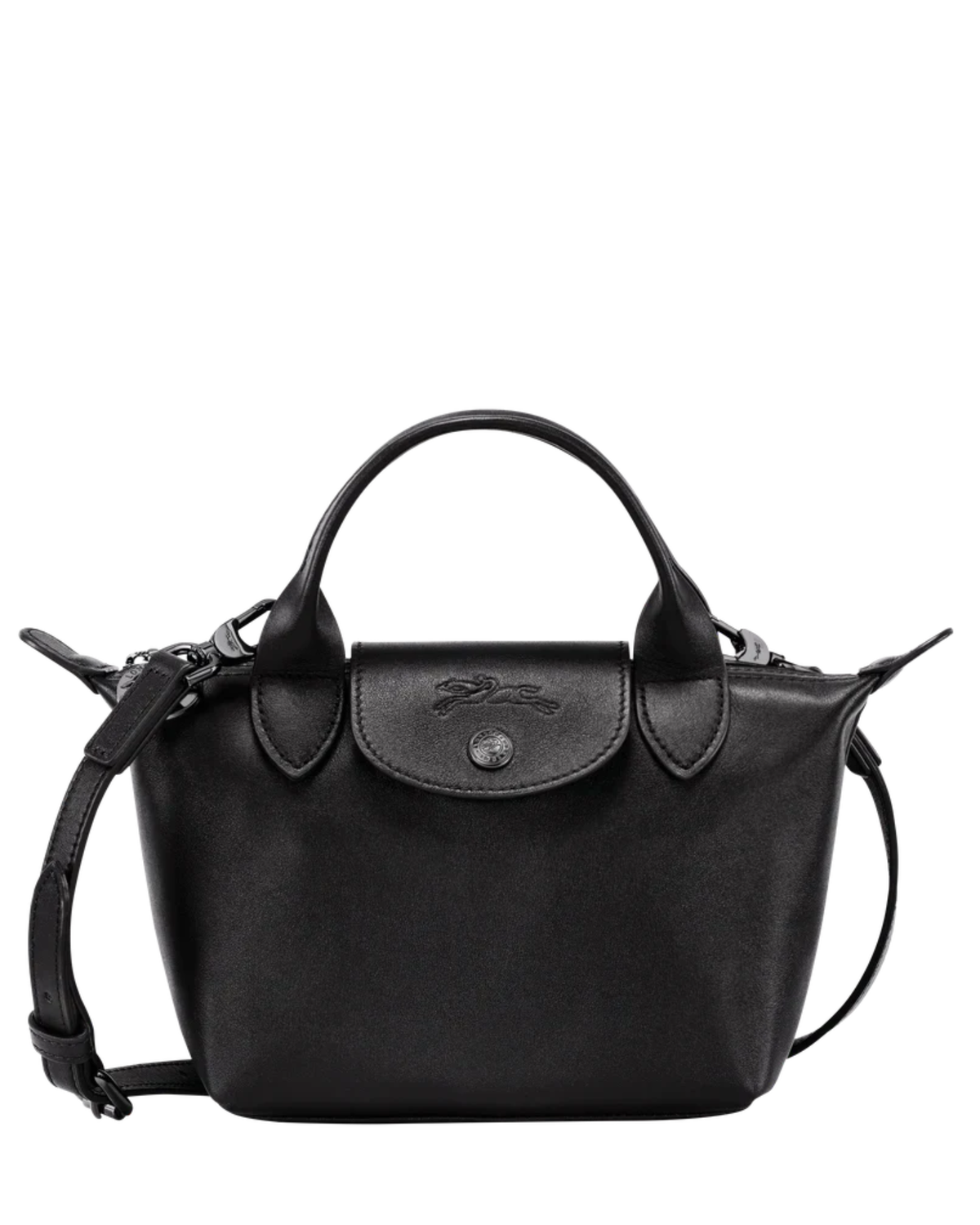 Longchamp Le Pliage Xtra XS Leather Bag – Black