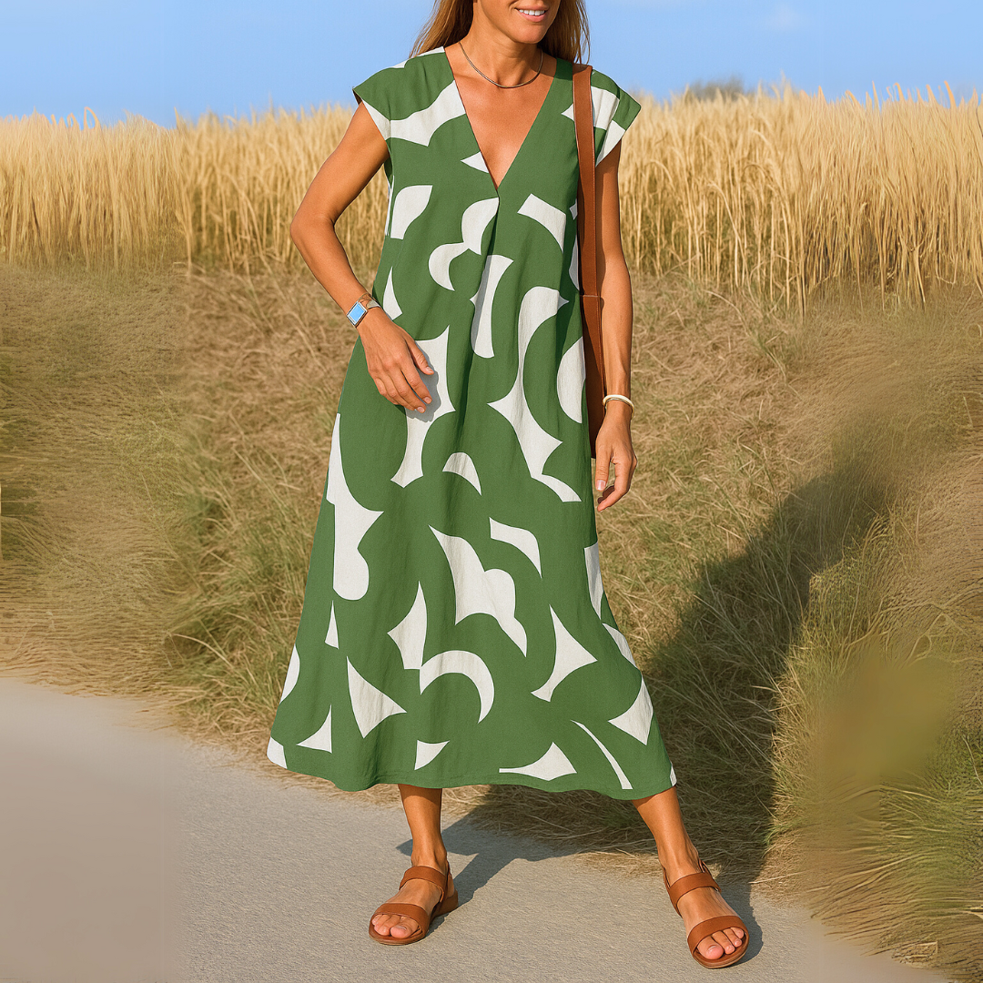 KLASSIEKE JURK MET PRINT VOOR DAMES