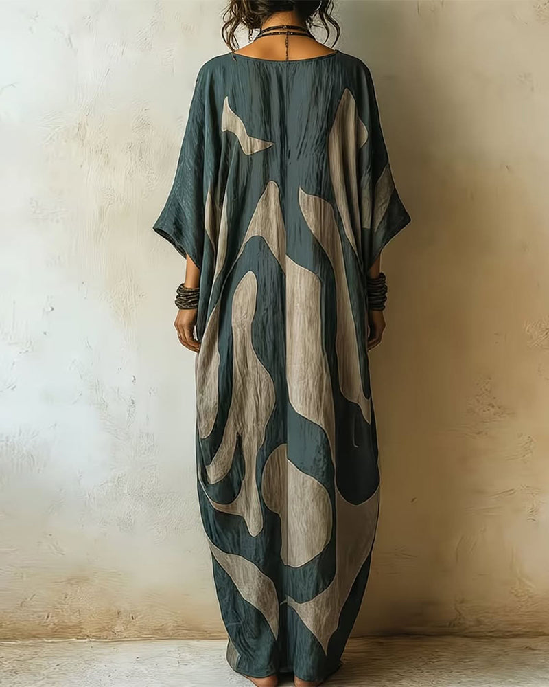MAXI ABSTRACTE JURK VOOR DAMES