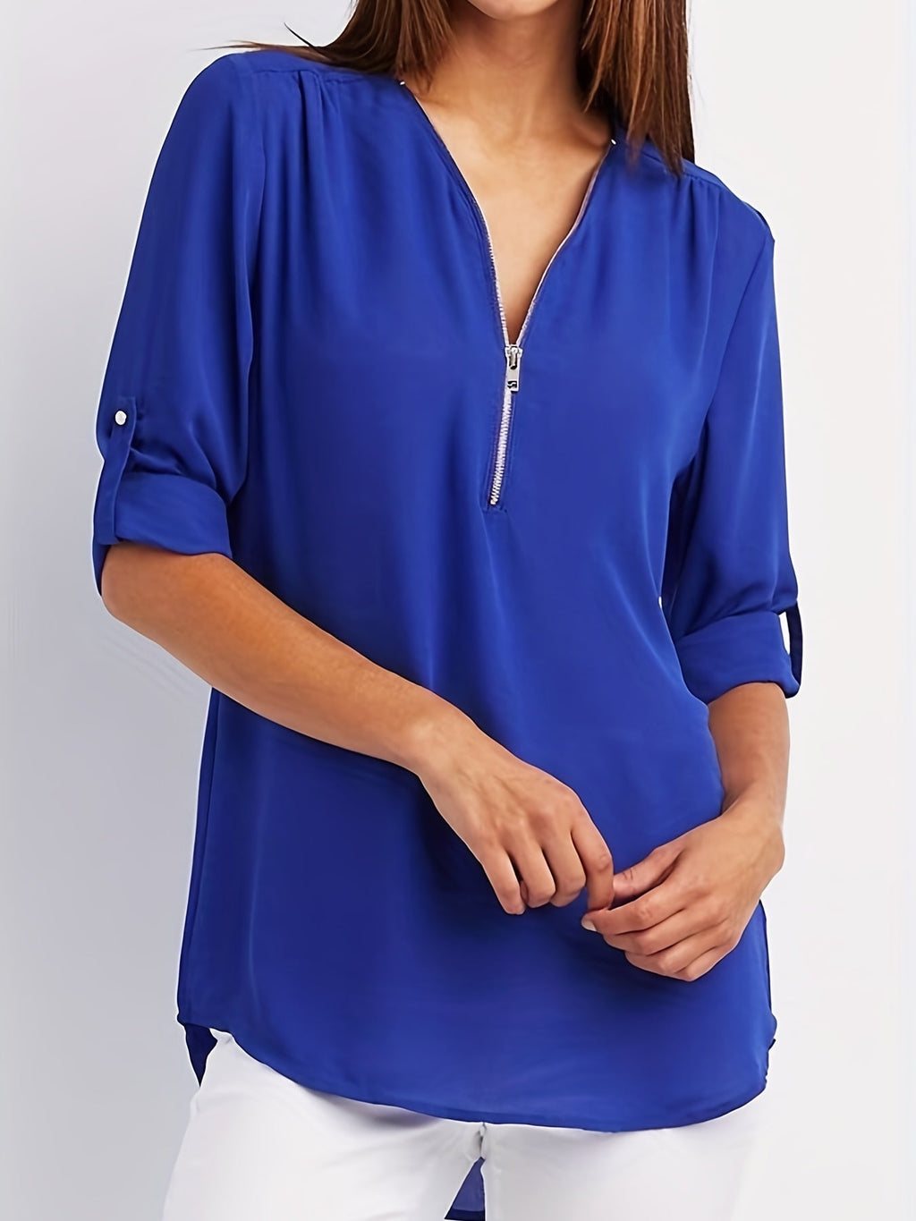 BLOUSE MET RITSSLUITING VOOR DAMES