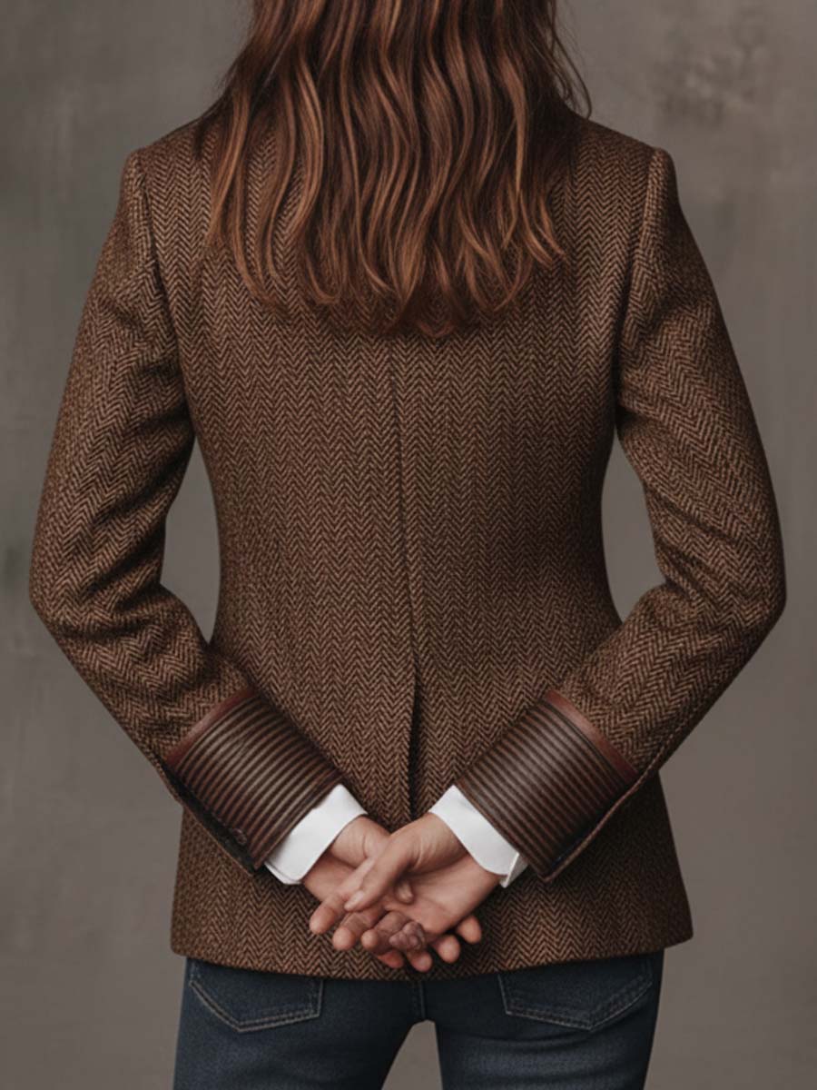 Blazer met geprinte chevron-inzetten
