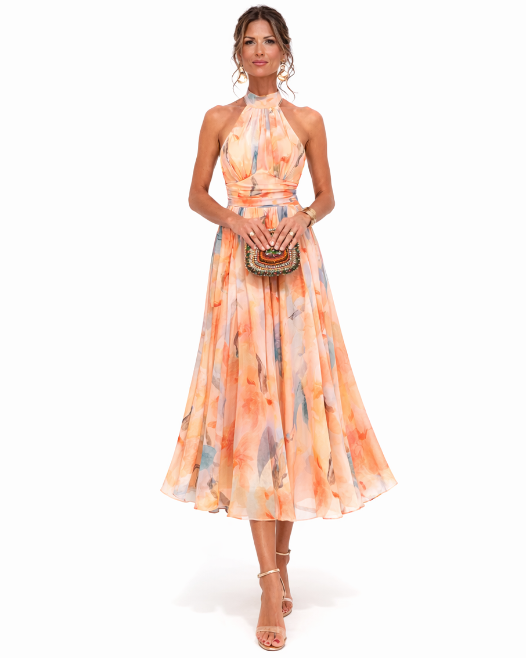CHIFFONJURK MET BLOEMENPATROON VOOR DAMES