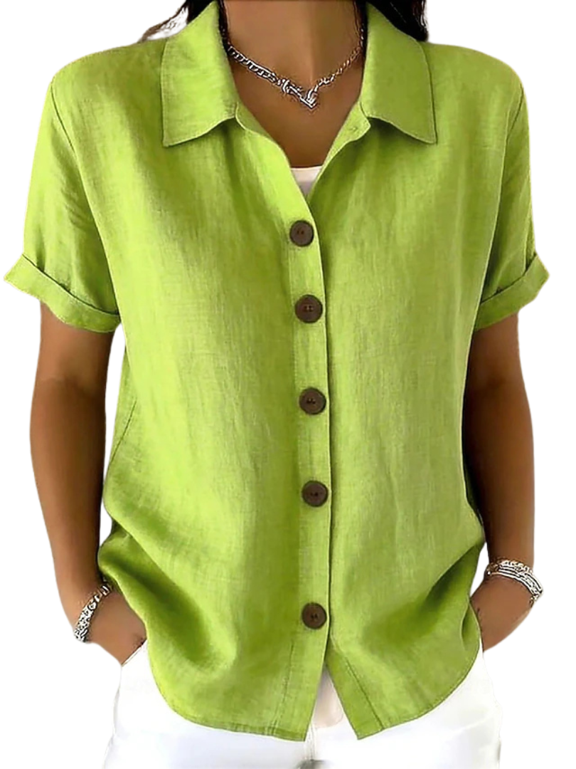 Blouse met korte mouwen in groen