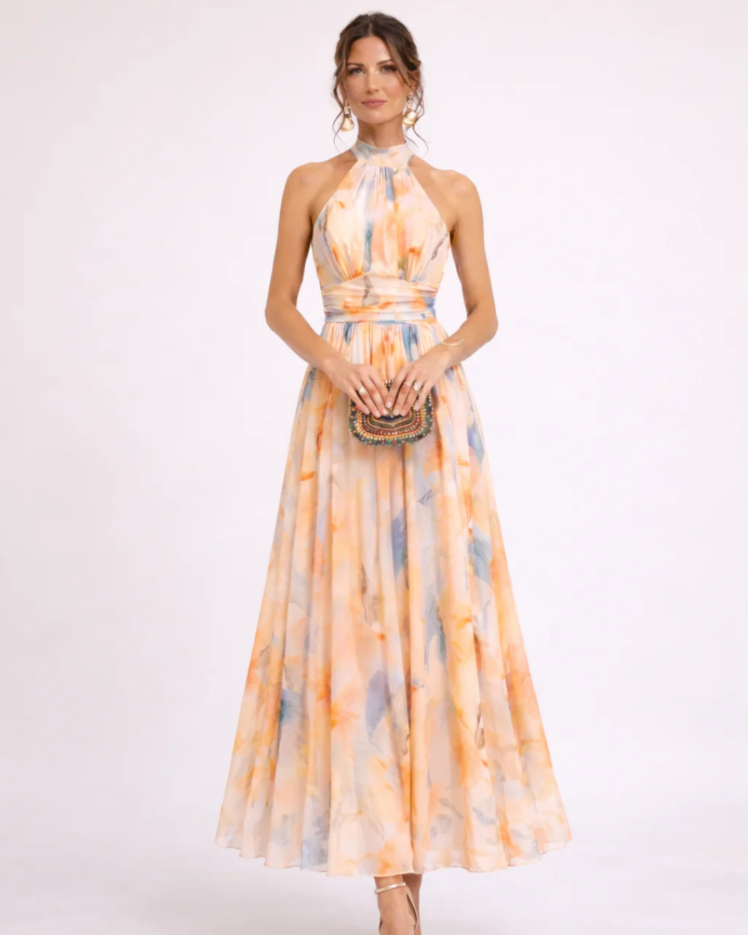 ELEGANTE MAXIJURK MET HALTERNEK VOOR DAMES