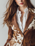 Vintage blazer met koeienprint