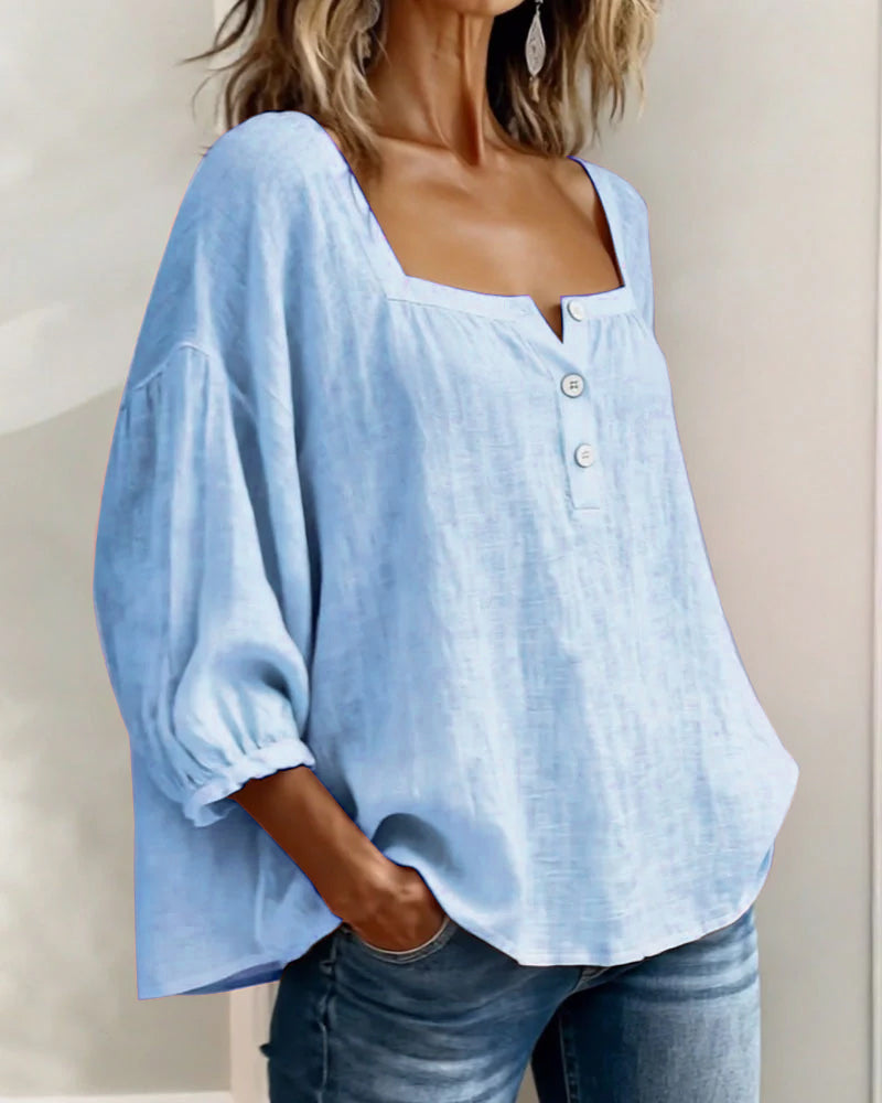 Blouse met vierkante hals voor dames