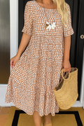 ELEGANTE MIDI-JURK MET KORTE MOUWEN VOOR VROUWEN
