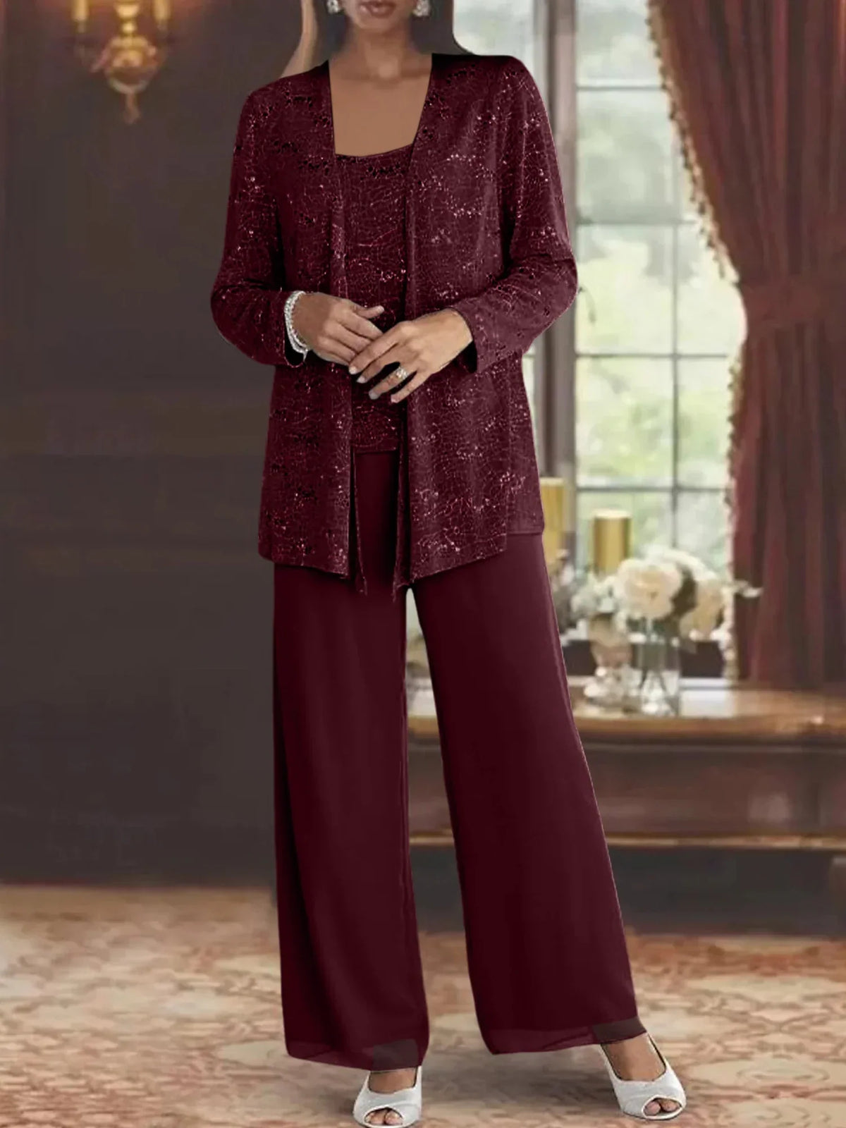 CHIFFON BROEKENSET VOOR DAMES