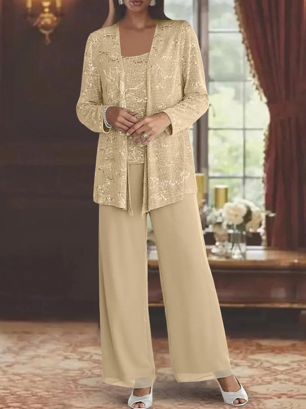 CHIFFON BROEKENSET VOOR DAMES