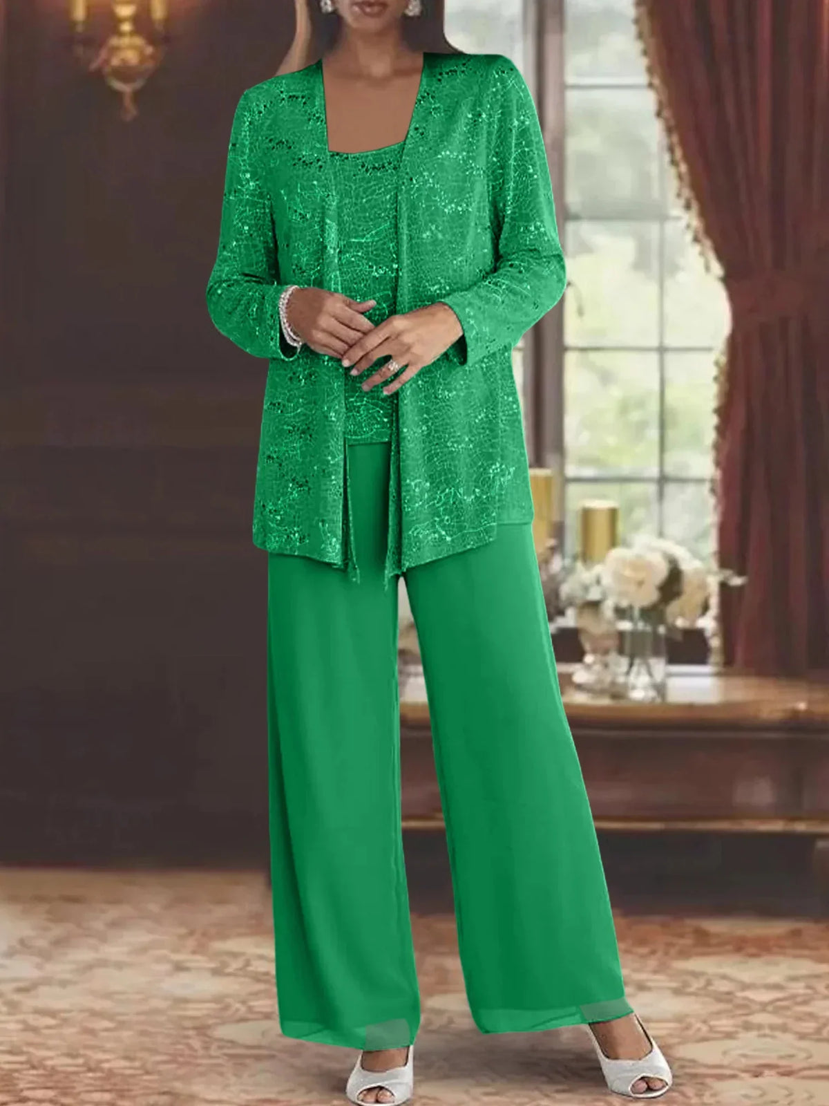 CHIFFON BROEKENSET VOOR DAMES