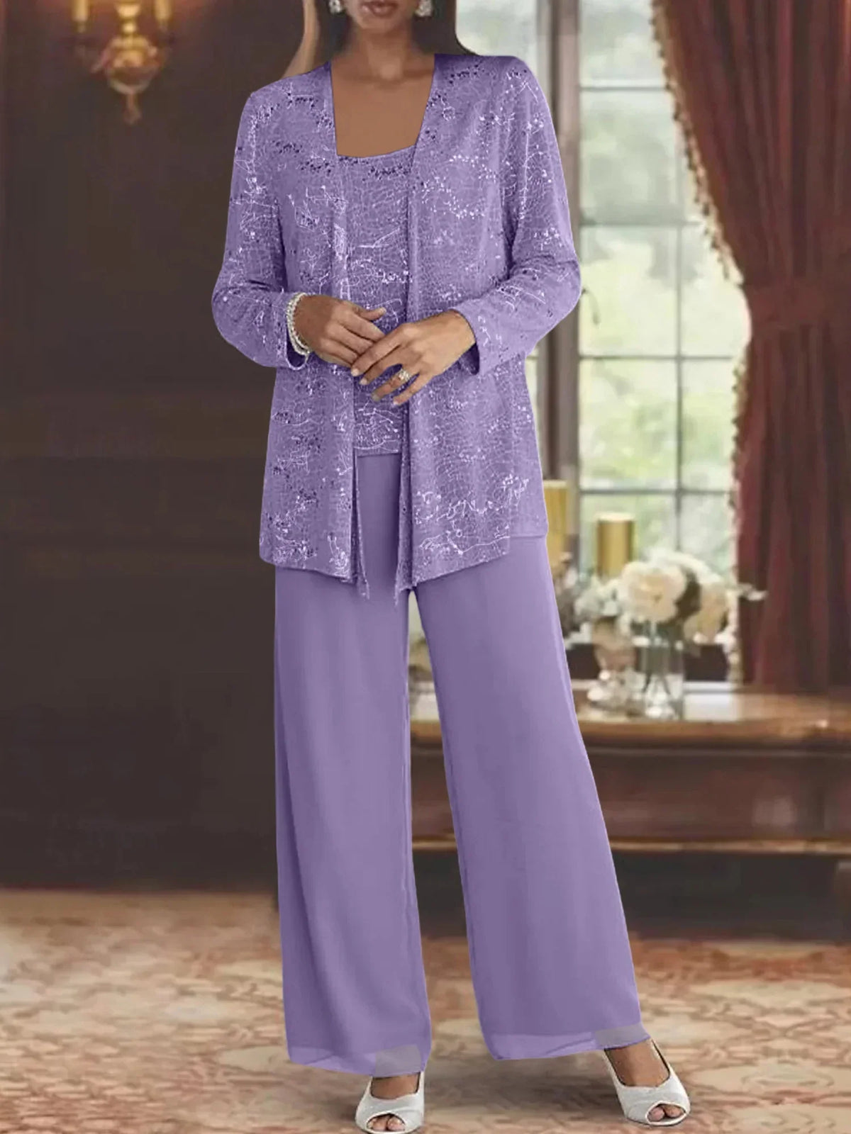 CHIFFON BROEKENSET VOOR DAMES