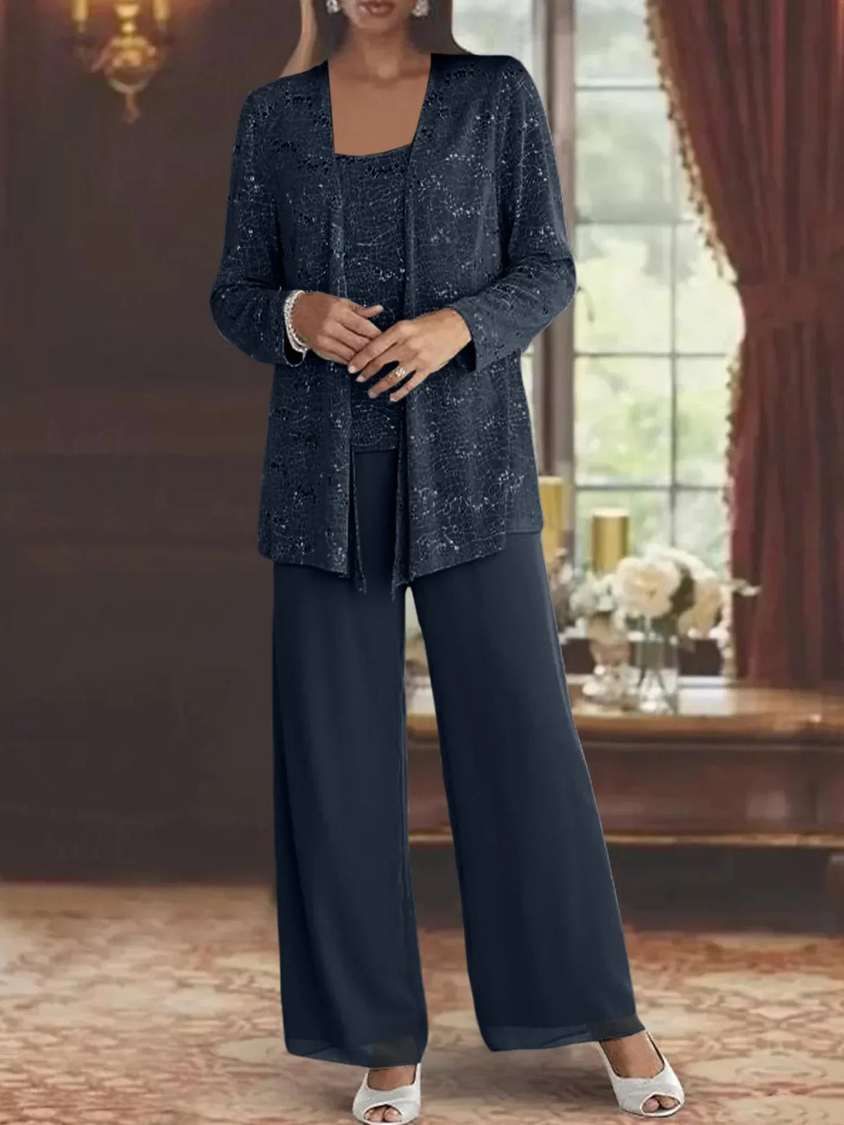 CHIFFON BROEKENSET VOOR DAMES