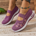 MET BLOEMEN GEBORDUURDE SNEAKERS VOOR DAMES