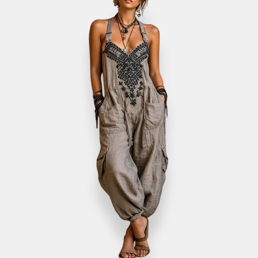 BOHEMIAN GEBORDUURDE JUMPSUIT VOOR DAMES