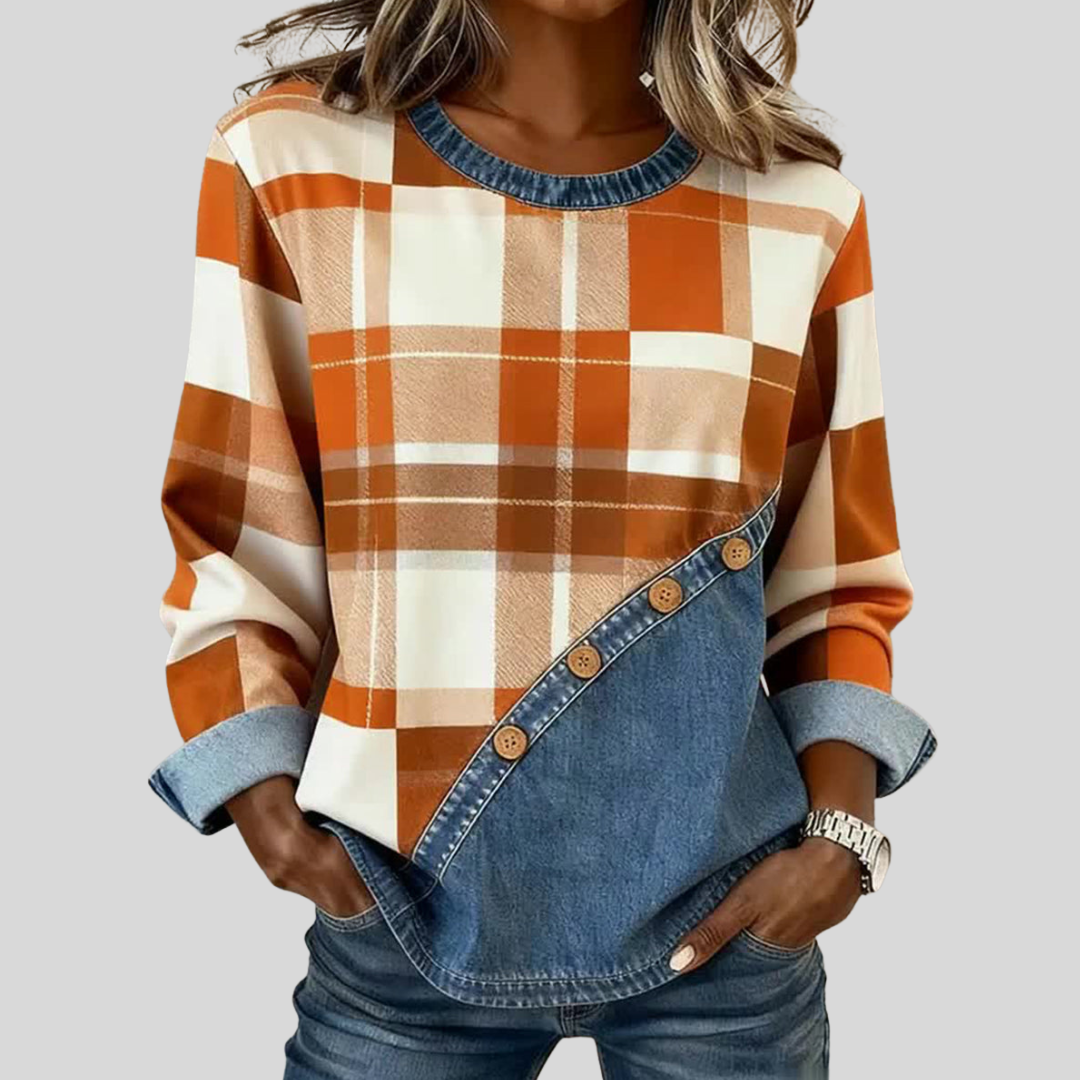 Patchwork pullover voor vrouwen