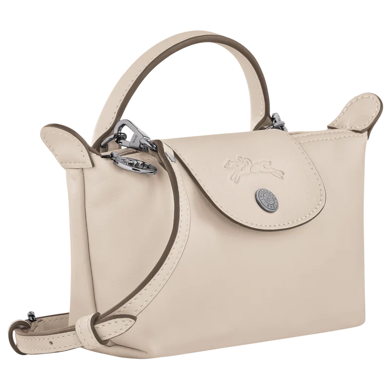 Longchamp Le Pliage Mini Leather Bag – White