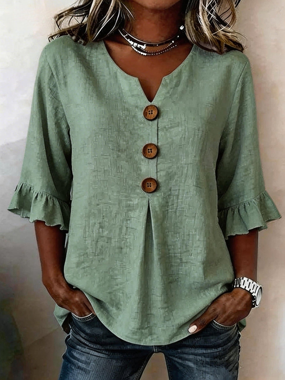 Romantische Blouse met Ruches voor Dames