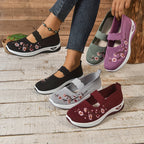 MET BLOEMEN GEBORDUURDE SNEAKERS VOOR DAMES