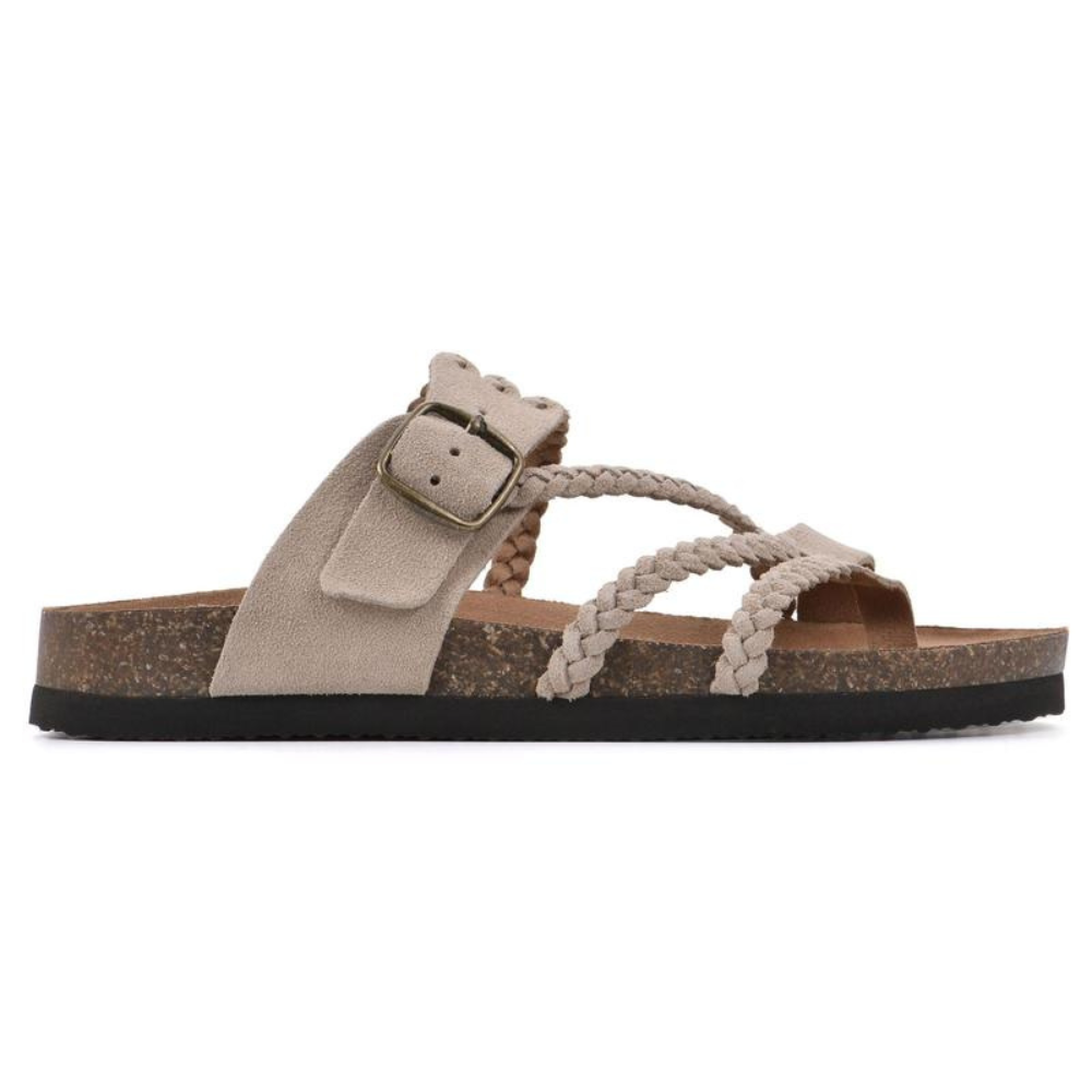 GEVLOCHTEN KURK SANDALEN VOOR DAMES