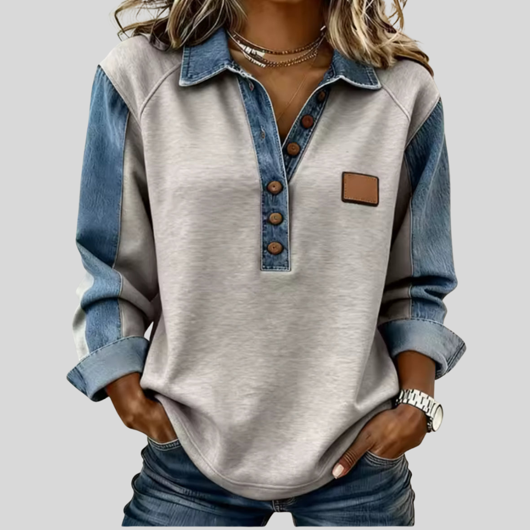 Voxanne™ | Denim Kraag Pullover