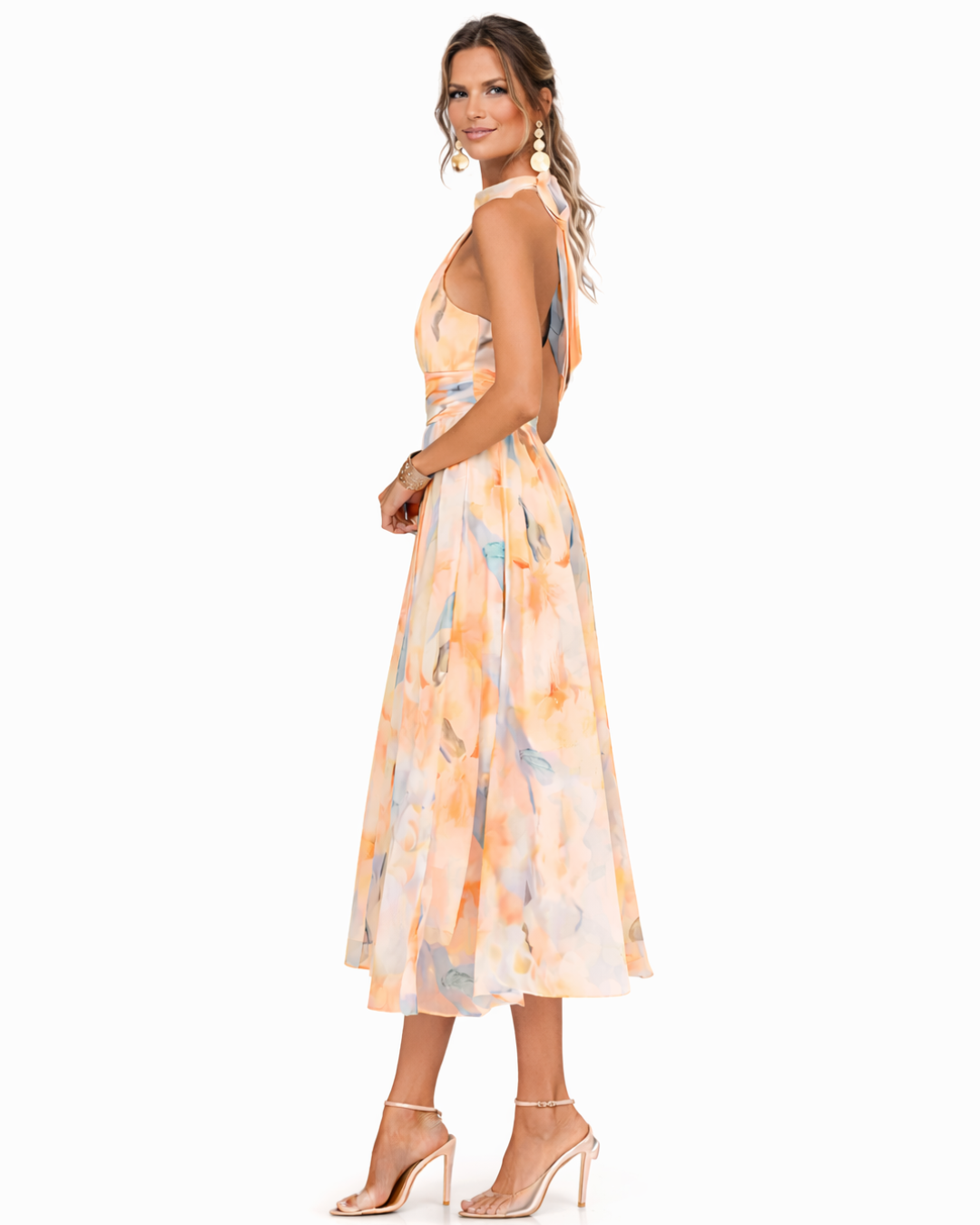 CHIFFONJURK MET BLOEMENPATROON VOOR DAMES
