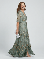 CHIQUE CHIFFON MIDI-JURK VOOR DAMES