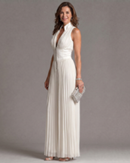 GEPLOOIDE JUMPSUIT MET HALTERNEK VOOR DAMES