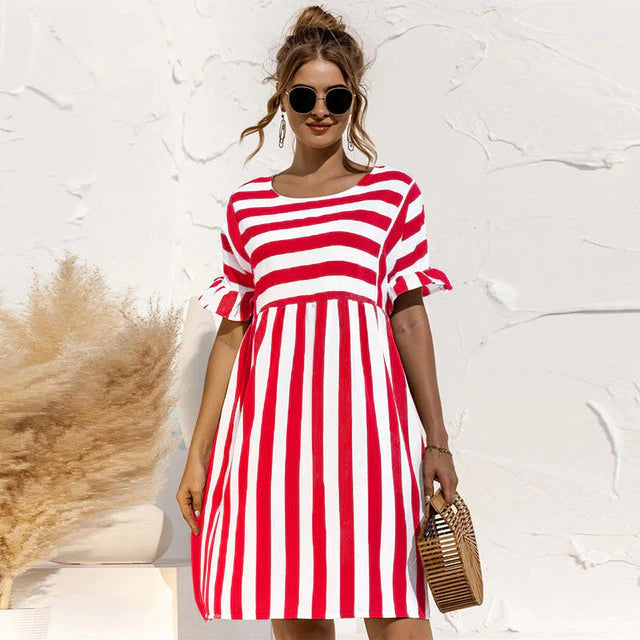 GESTREEPTE ZOMERJURK VOOR DAMES