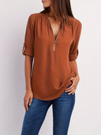 BLOUSE MET RITSSLUITING VOOR DAMES