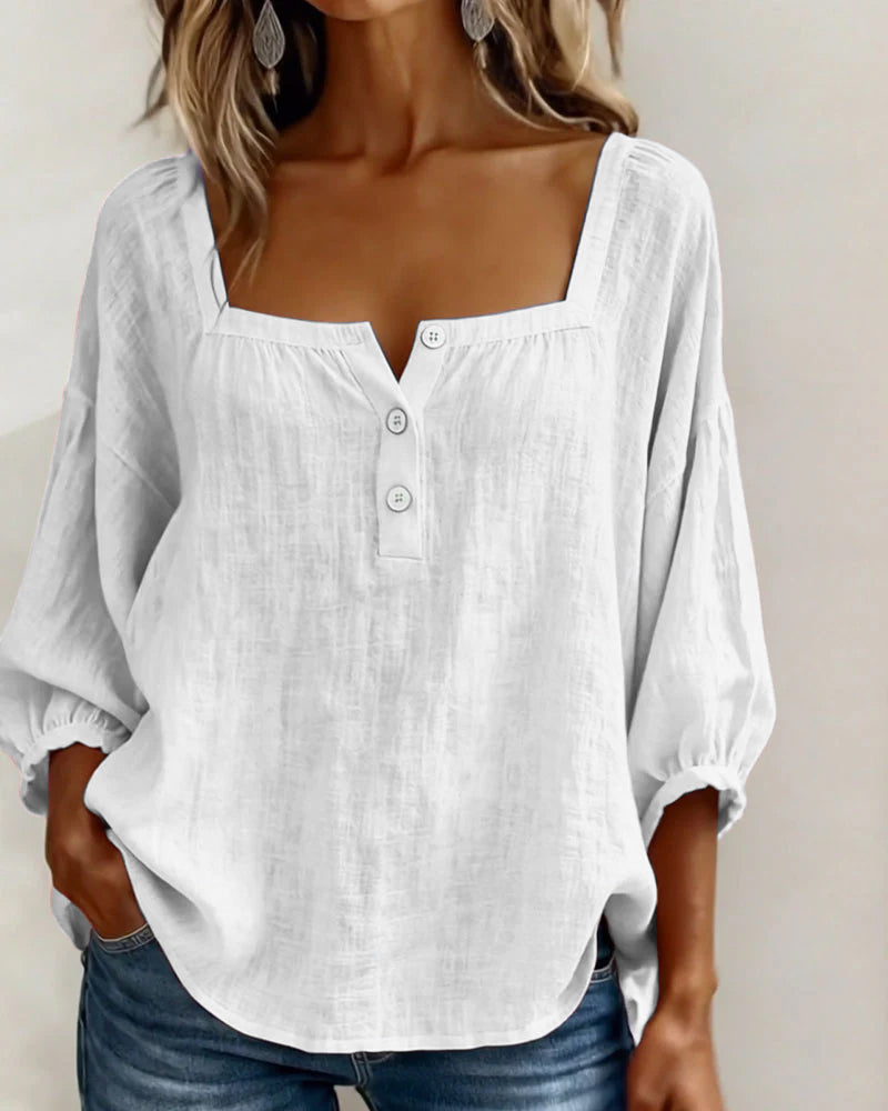 Blouse met vierkante hals voor dames
