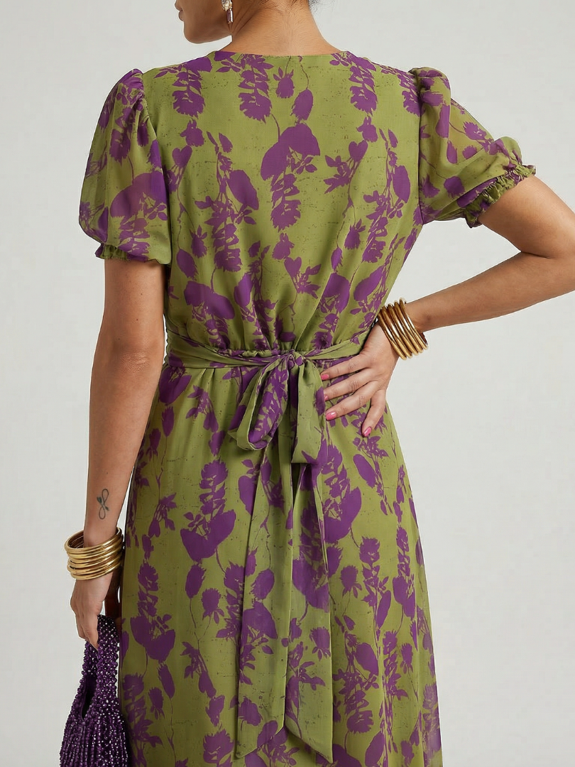 CHIQUE MIDI-JURK MET BLOEMENPRINT VOOR DAMES