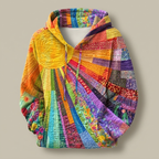 Hoodie met zonnige patchworkprint