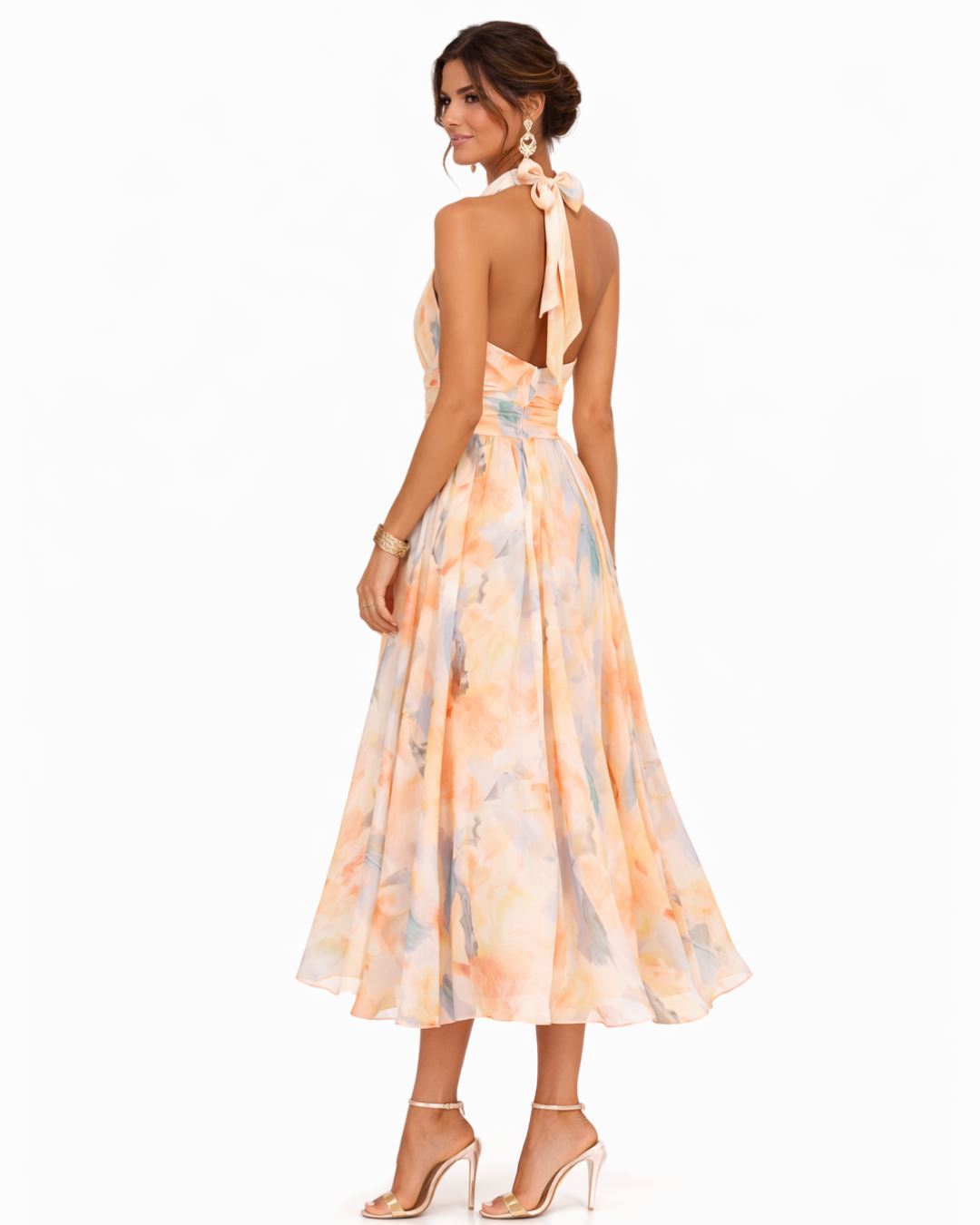 CHIFFONJURK MET BLOEMENPATROON VOOR DAMES