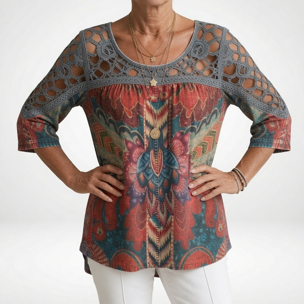Damesblouse met etnische print