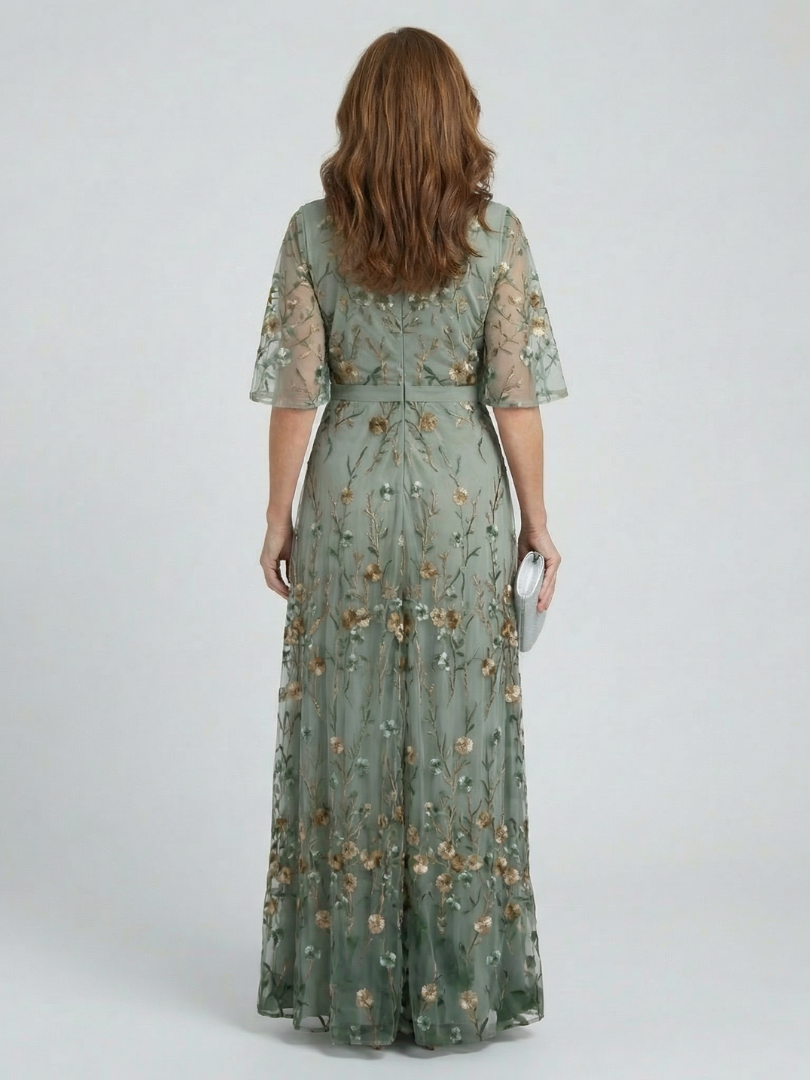 CHIQUE CHIFFON MIDI-JURK VOOR DAMES