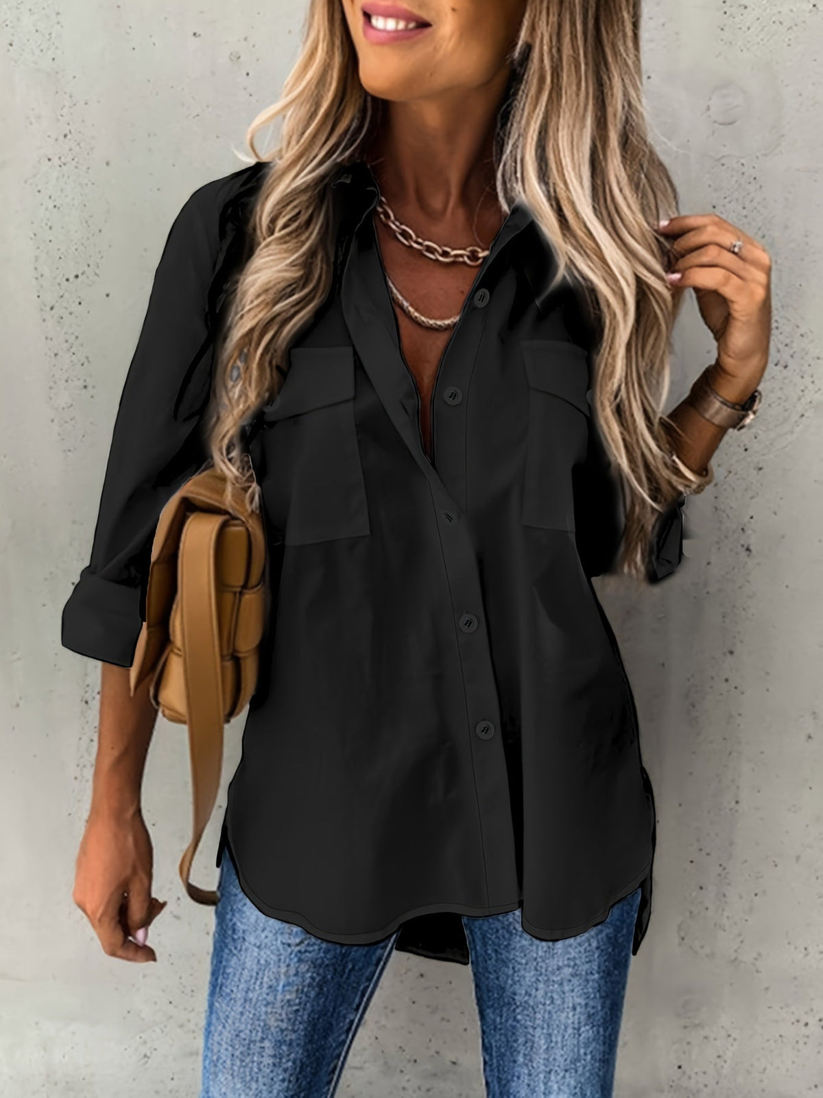 CHIQUE SHIRT MET LANGE MOUWEN VOOR DAMES