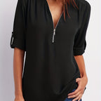 BLOUSE MET RITSSLUITING VOOR DAMES