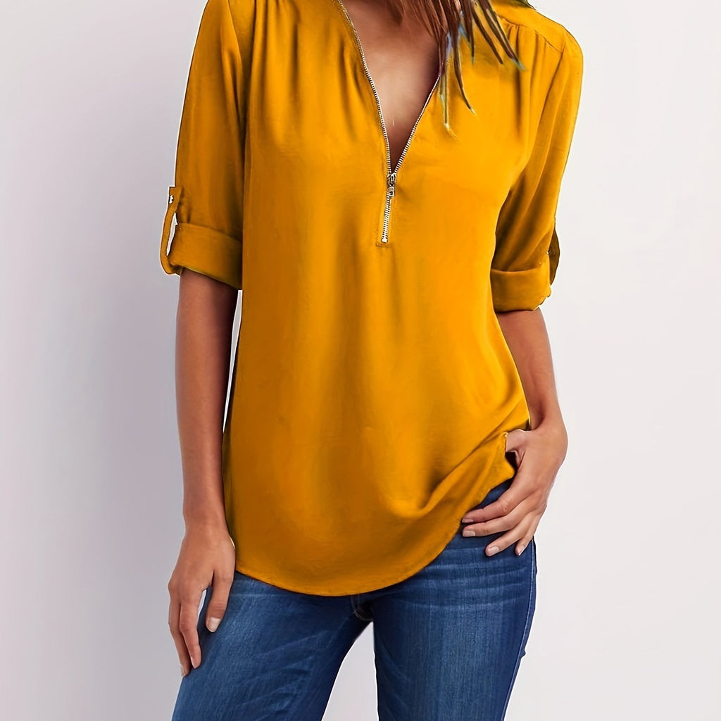 BLOUSE MET RITSSLUITING VOOR DAMES