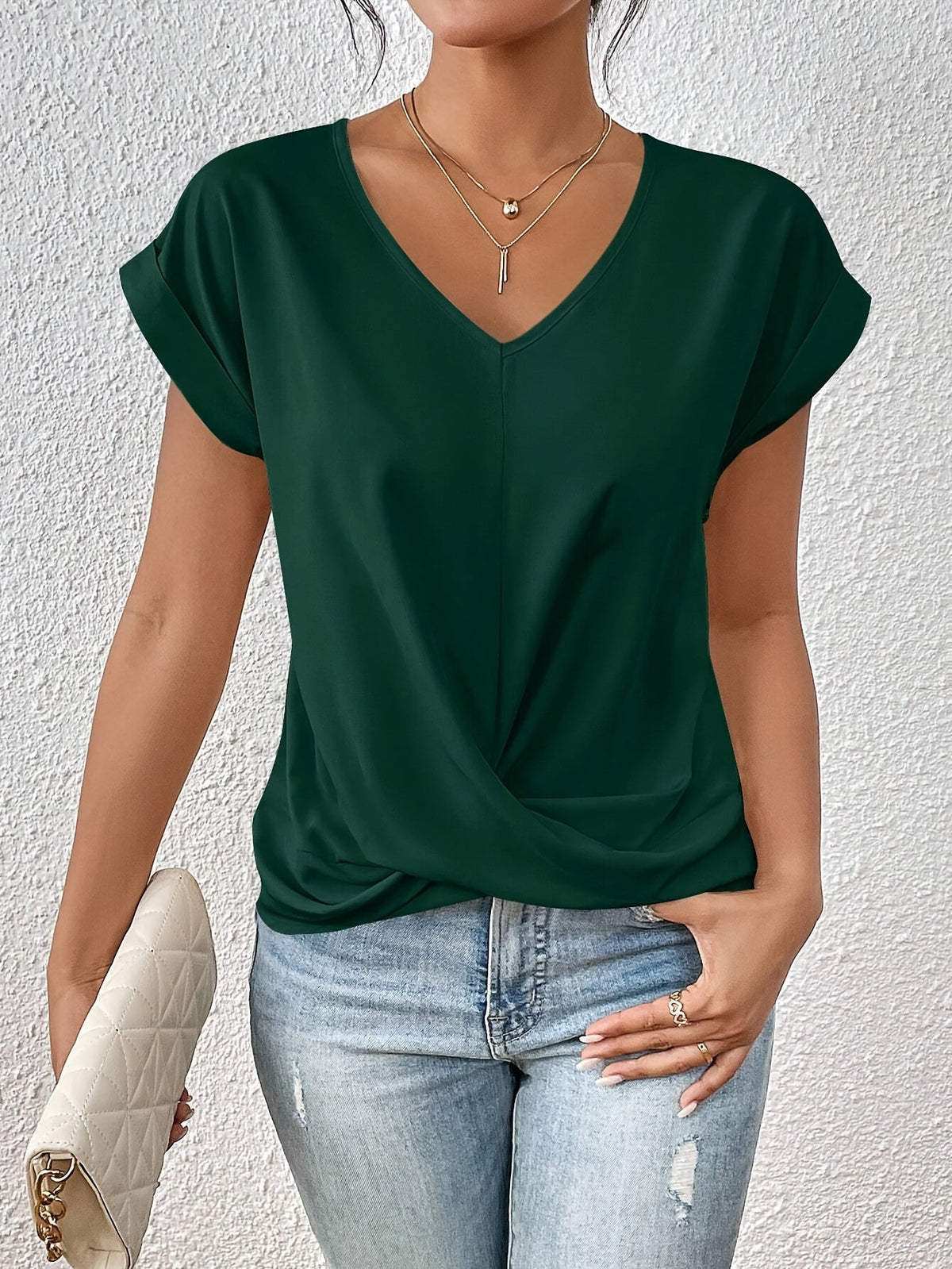 Elegant T-shirt met V-hals voor dames
