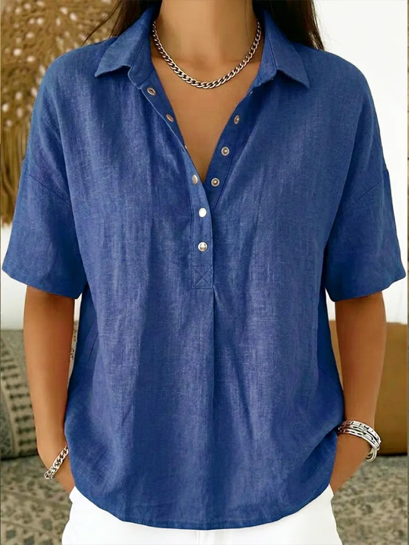 Klassieke blouse met V-hals voor dames