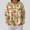 Tawnie™ | Sweater met Strikken en Pompoenen
