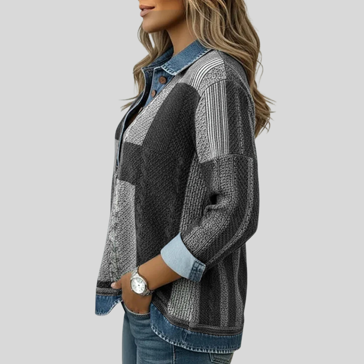 Meridell™ | Kleurblok Print Sweater