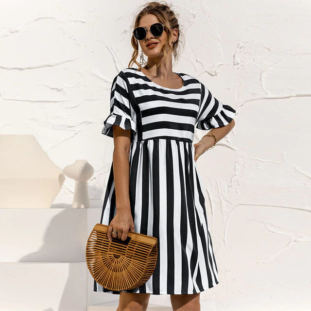 GESTREEPTE ZOMERJURK VOOR DAMES